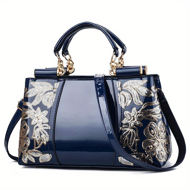 Luxury PU Leather Sparkle Sequin Top Handle Handbags - Gen U Us Products