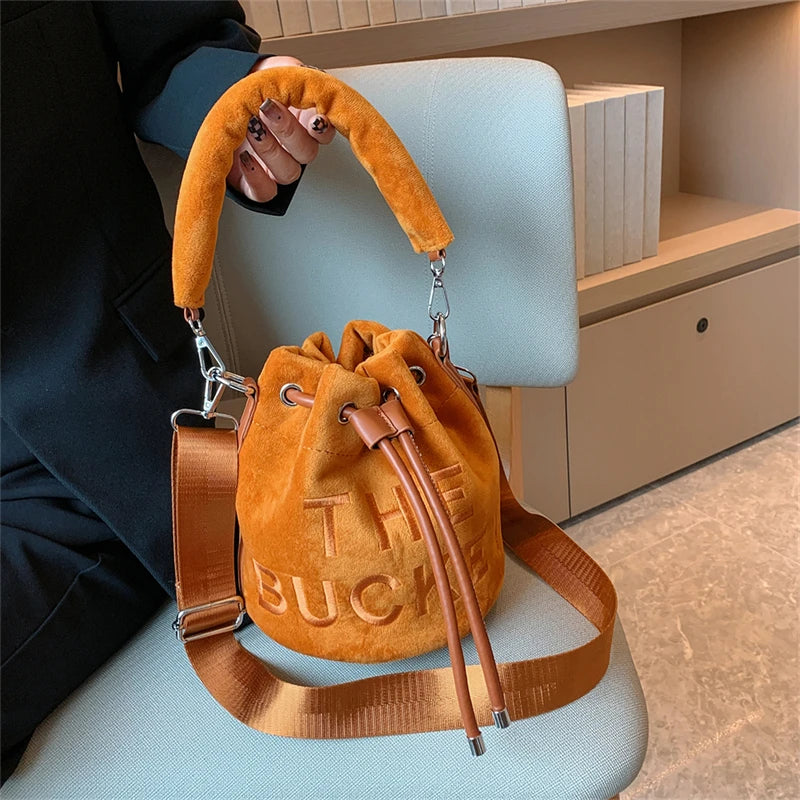 Luxury Soft Leather Designer Bucket Print Shoulder Crossbody Handbags - Gen U Us Products