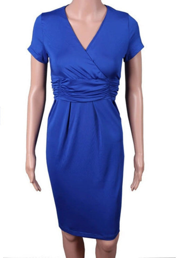 Maternity Women's Office Lady Short Sleeve Stretchy Fabric Dresses 