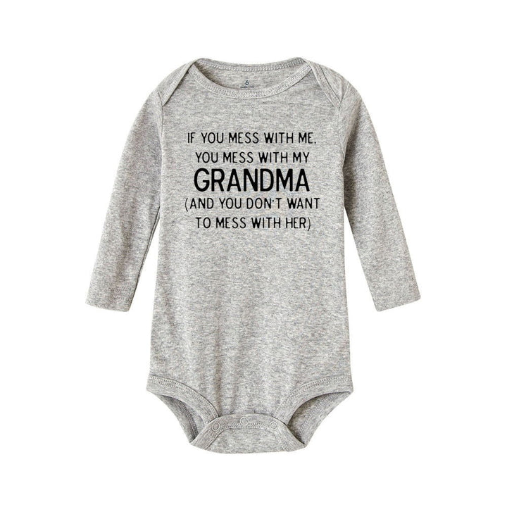 Mess with Me You Mess with My Grandma Print Long Sleeve Onesies - Gen U Us Products -  