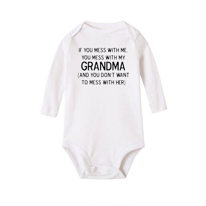 Mess with Me You Mess with My Grandma Print Long Sleeve Onesies - Gen U Us Products -  