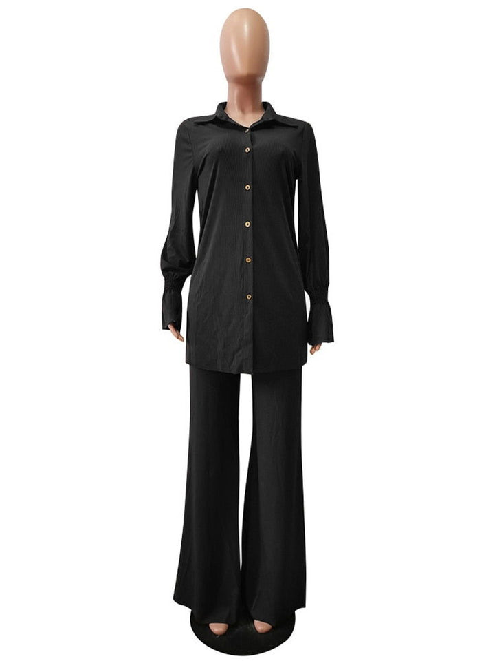 Modern Professional Woman 2Pcs Silky Mesh Shirt & Pants in Plus Sizes - Gen U Us Products -  