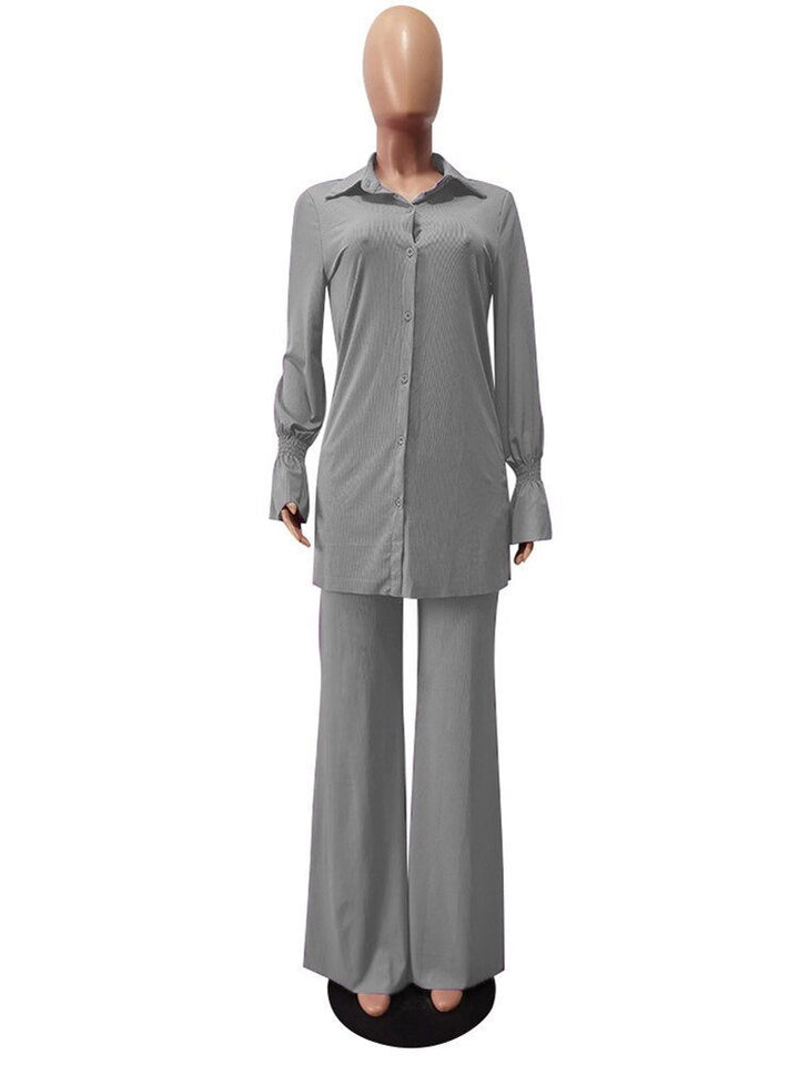 Modern Professional Woman 2Pcs Silky Mesh Shirt & Pants in Plus Sizes - Gen U Us Products -  