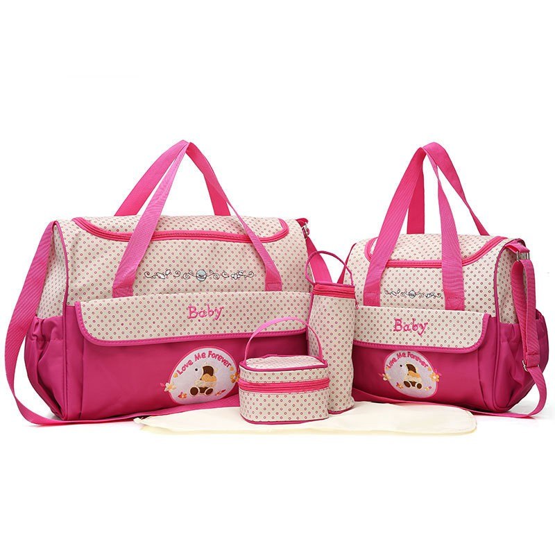Mommy 5pcs All in One Baby Nursing Tote Diaper Bags 