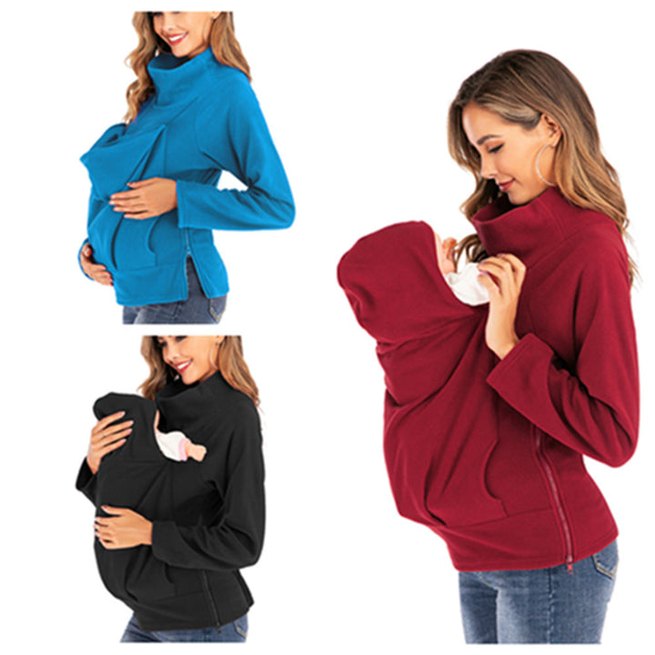 Multi-functional Maternity Women Baby Kangaroo Pullovers in Plus Sizes 