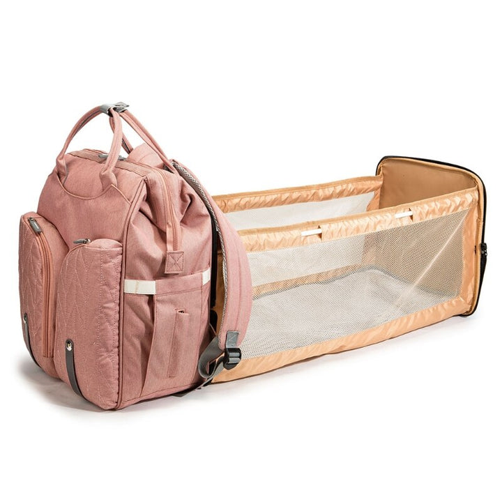 Mummy Large Capacity Folding Nappy Changing Crib Baby Diaper Backpack 
