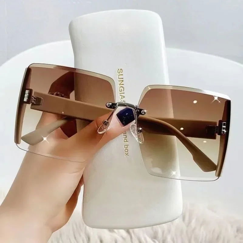 New Retro Look Oversized Rimless Square Sunglasses - Gen U Us Products -  