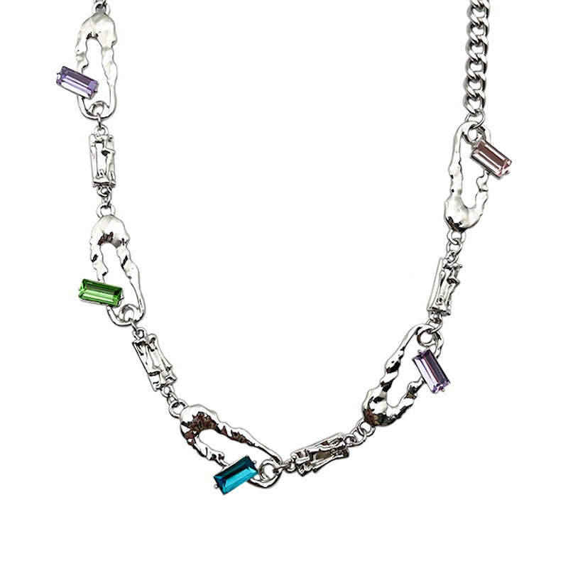 Sweet Cool Personality Crystals Clavicle Chain Necklaces
