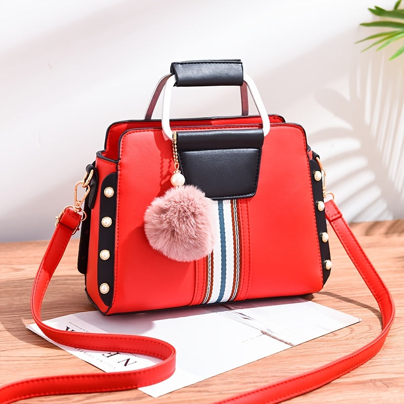 Office & Work Sexy Pompom Ball Faux Leather Crossbody Handbags 