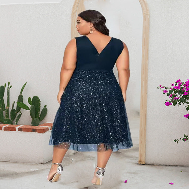 Office Lady Elegant Refined Bronzing Mesh Skirt - Gen U Us Products