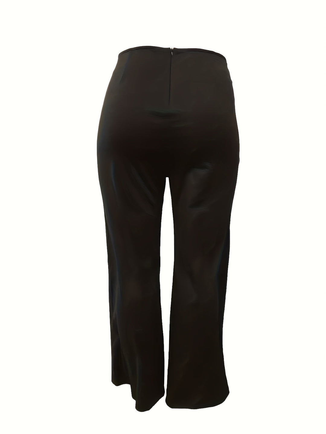 Office Lady Stylish Plus Size Buttoned Decor High Rise Wide Leg Pants - Gen U Us Products
