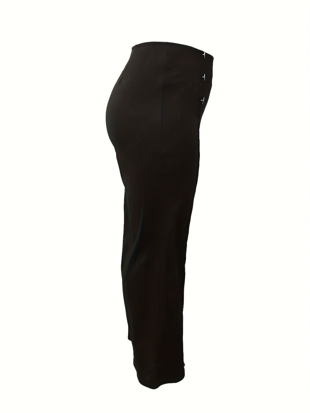 Office Lady Stylish Plus Size Buttoned Decor High Rise Wide Leg Pants - Gen U Us Products -  