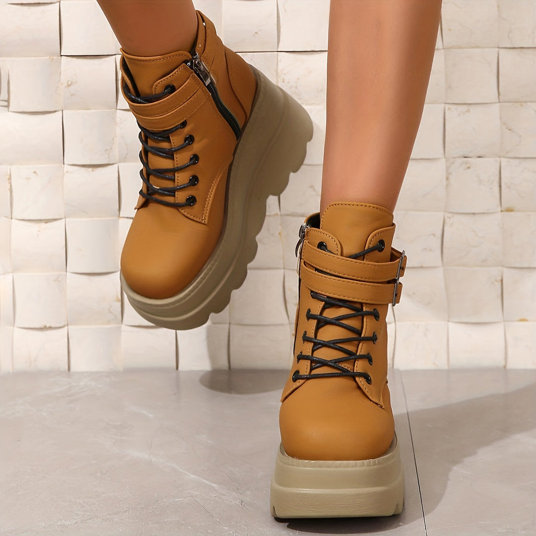 On-Trend Comfortable Thick Bottom Medium Top Chic Boots 