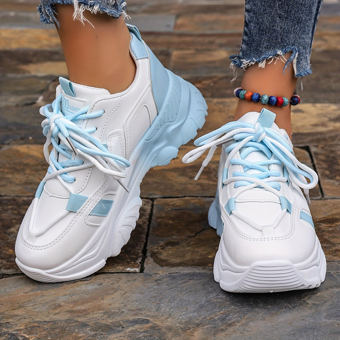 On-Trend Two Tone Comfy Low Top Platform Trainers Sneakers - Gen U Us Products