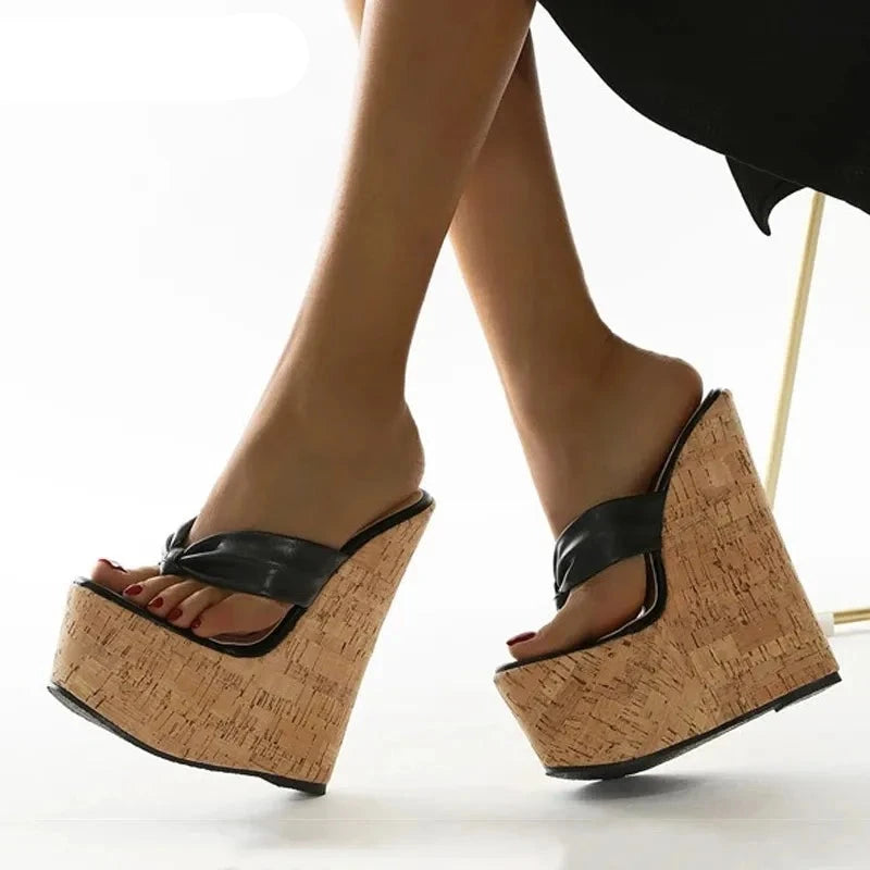 Peep Pinch Toe Super High Heel Wedge Sandals - Gen U Us Products