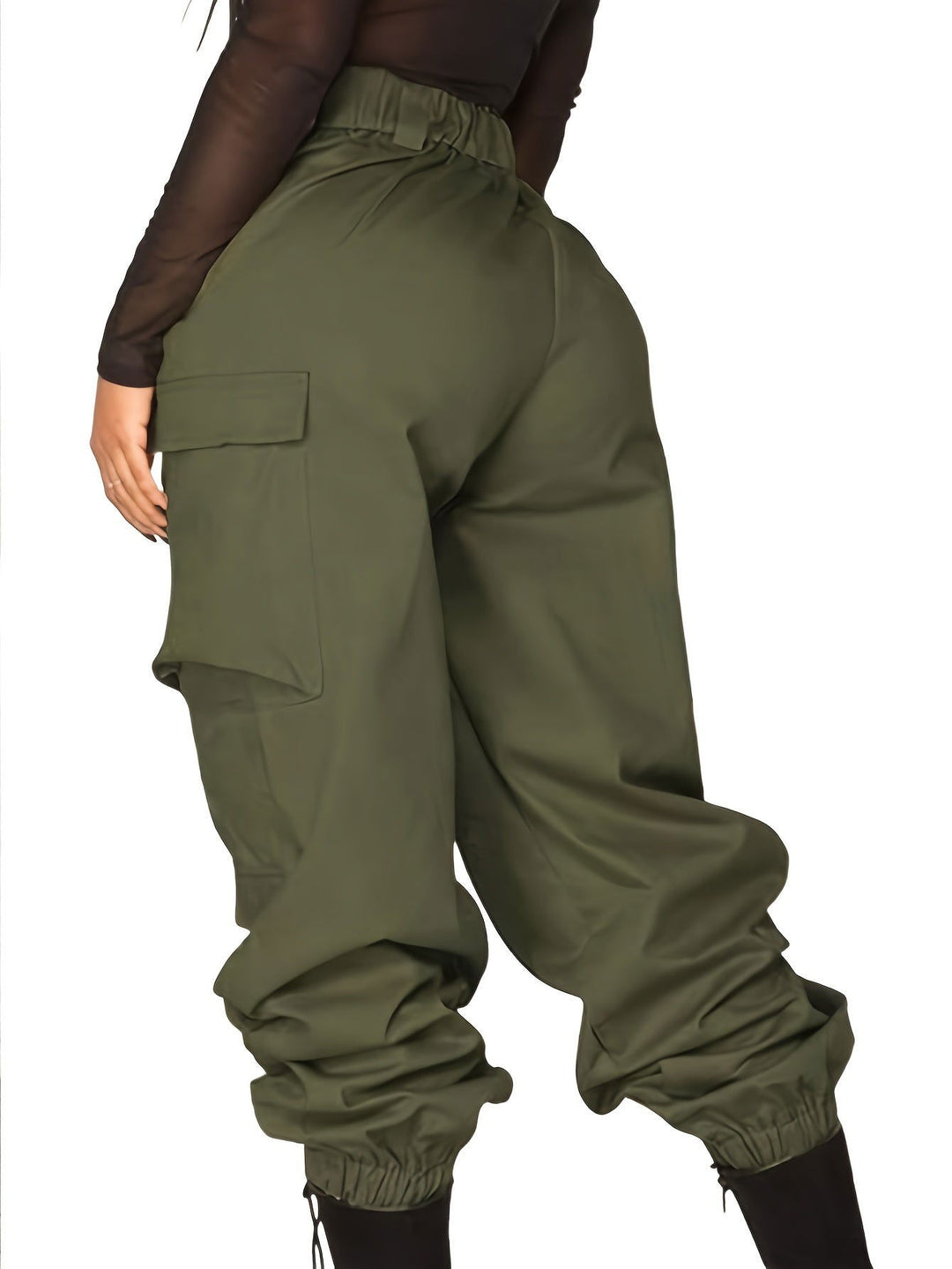 Perfect Fit Plus Size Button Front Baggy High Waist Cargo Pants - Gen U Us Products -  