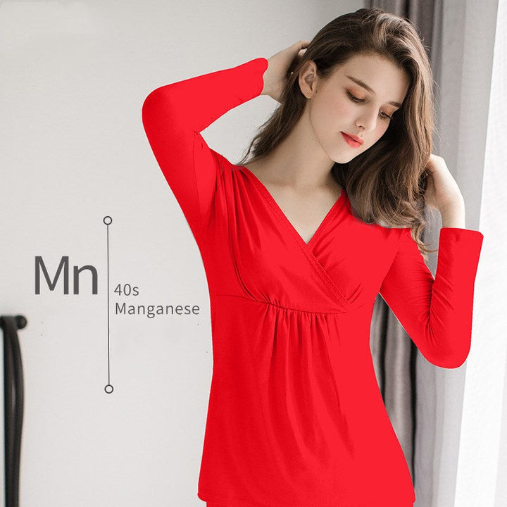 Plus Size Women Casual Maternity Pregnant Long Sleeve Stretchy Shirts 