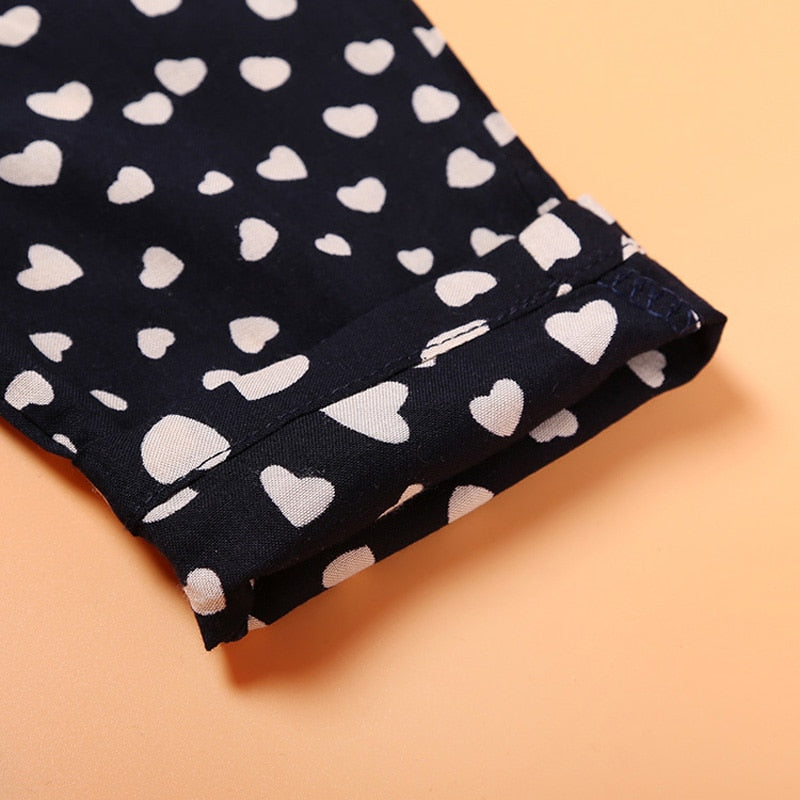 Polka Dots Hearts Design Soft Cotton Sleeveless Straps Jumpsuit 