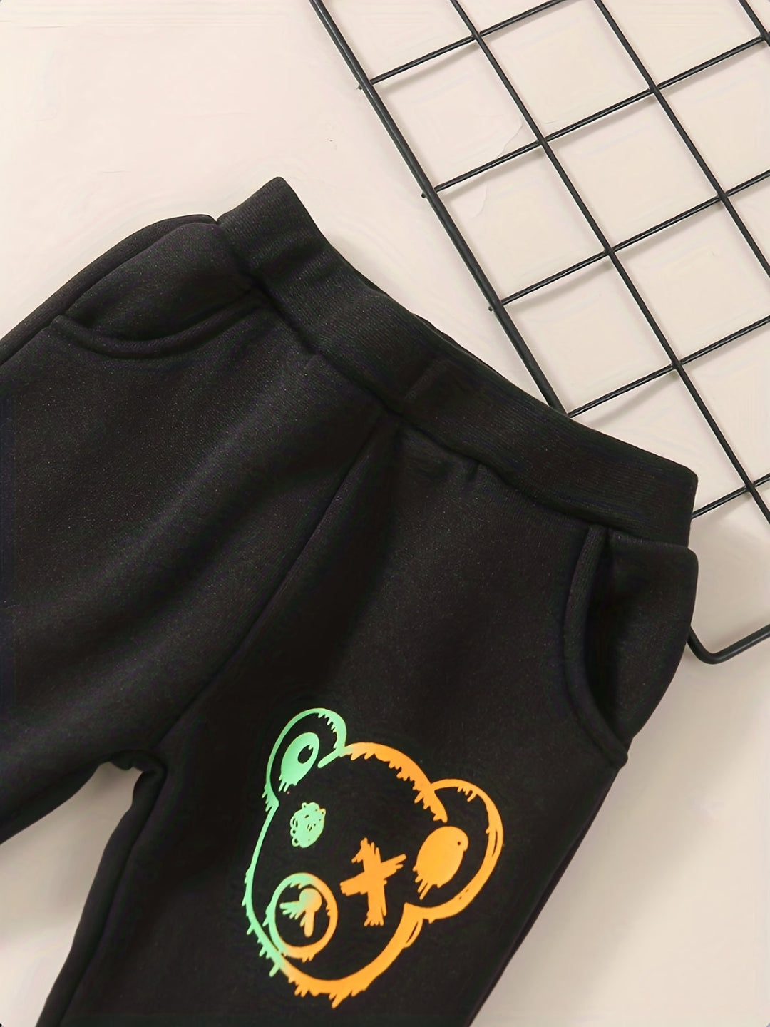 Popular Cute Bear Print Long Sleeve Pullover and Pants 