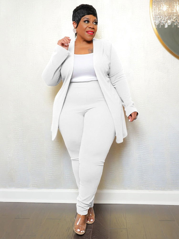 2-teiliges Leggings-Set in Weiß: enganliegende Leggings mit Jacke