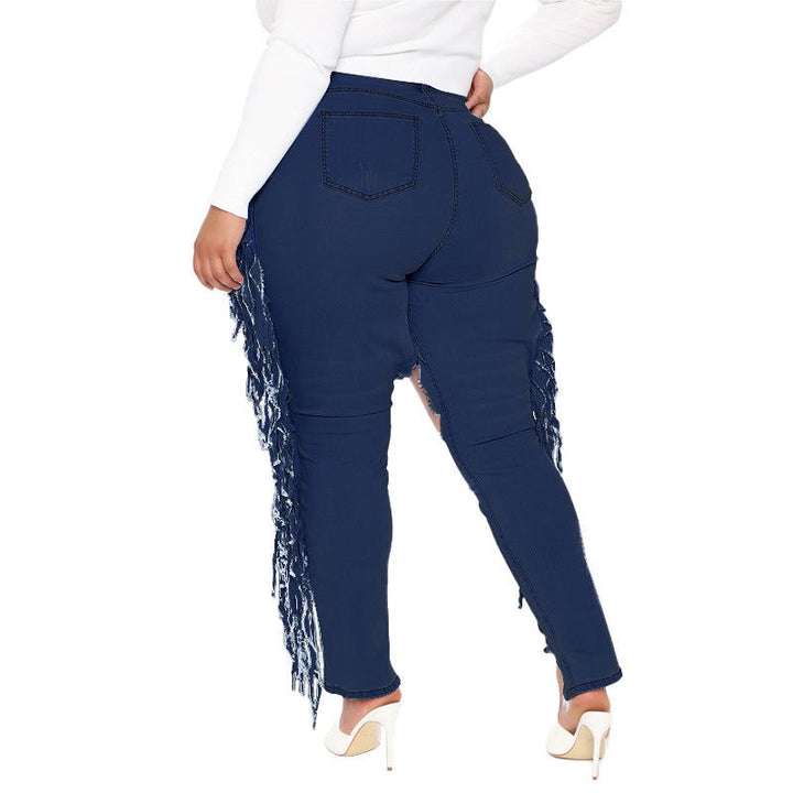 Ripped Tassel Stretchy Figure-Flattering Denim Jeans - Gen U Us Products -  