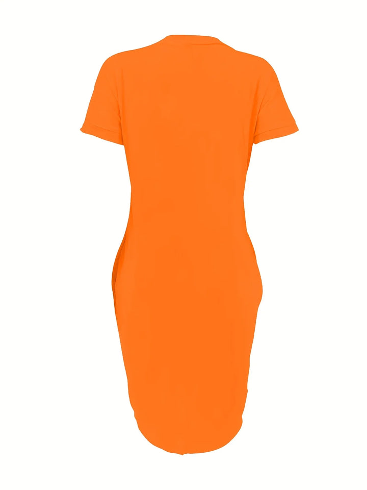 Plus Size Women's LA Print Summer T-Shirt Dresses