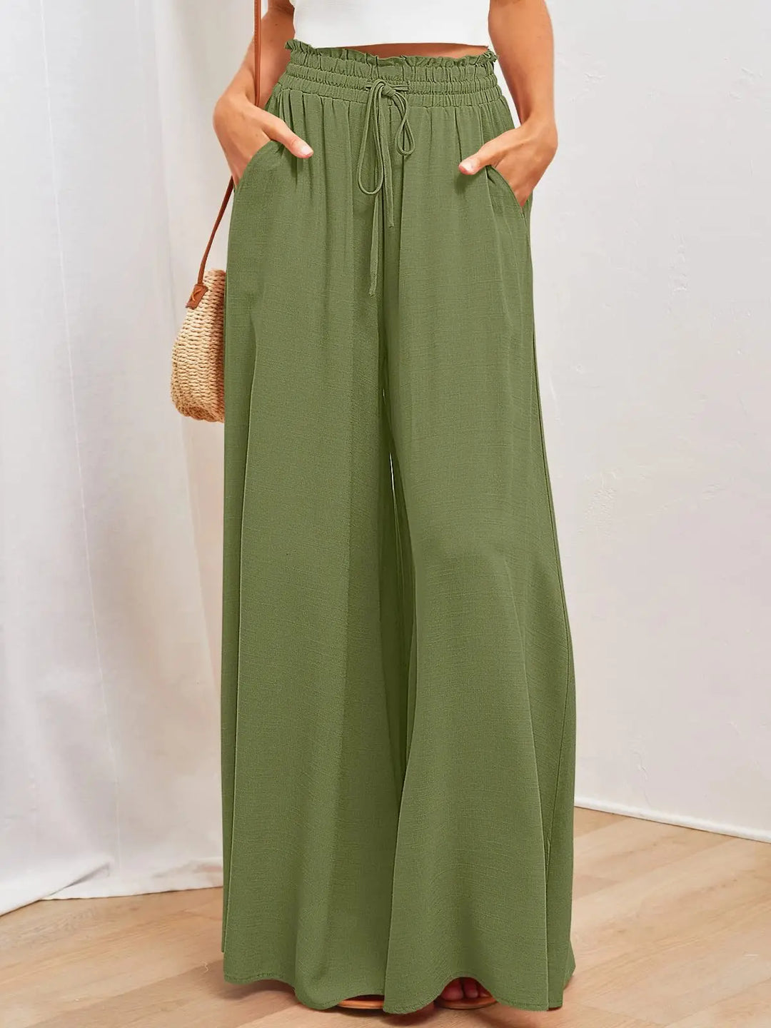 Chic Flared Wide-Leg High Waist Office Pants - Flossy Mom