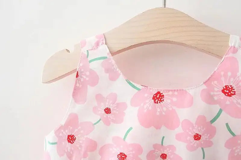 Summer Sweet Floral Southern Belle Bowknot Dresses with Hat