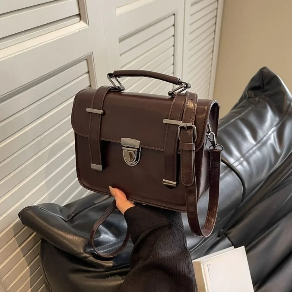 Small Square Metal Lock Buckle PU Lether Handbags - Flossy Mom