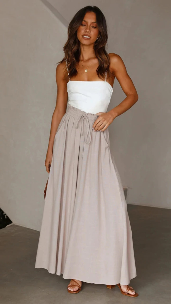 Chic Flared Wide-Leg High Waist Office Pants - Flossy Mom