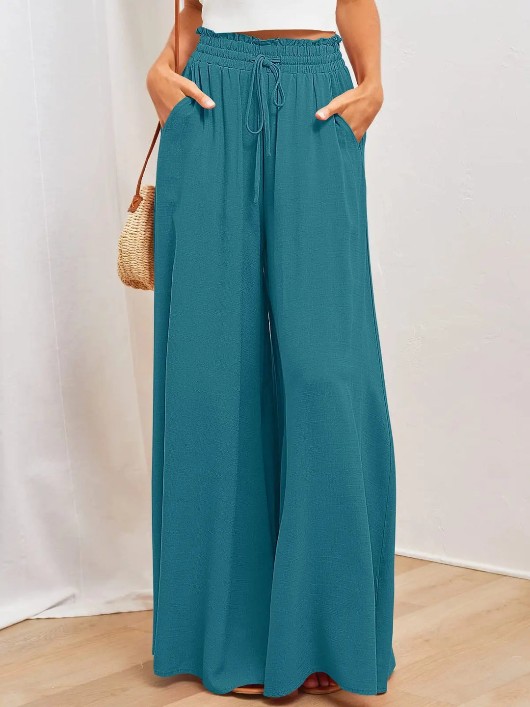 Chic Flared Wide-Leg High Waist Office Pants - Flossy Mom