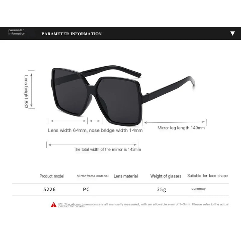 Designer Oversized Square Frame UV Protection Sunglasses - Flossy Mom