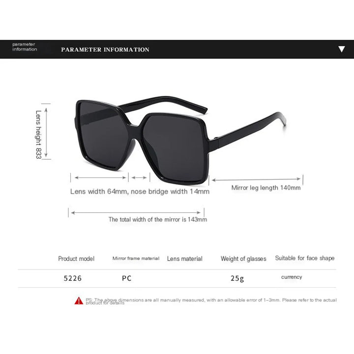 Designer Oversized Square Frame UV Protection Sunglasses - Flossy Mom