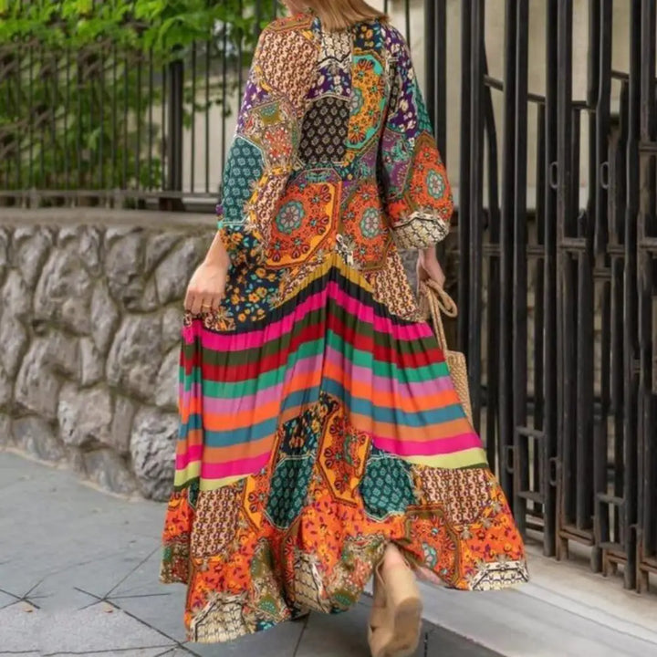 Boho Chic Hippie Inspired Print Oversized Maxi Dresses