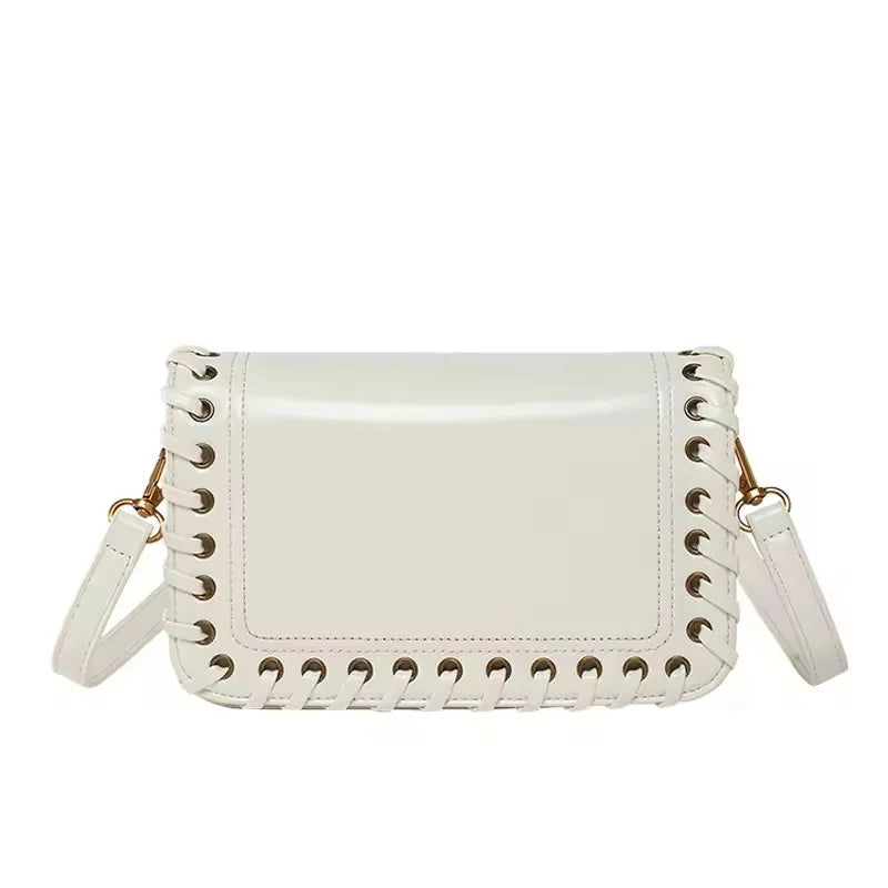 Minimalist Chic PU Leather Weave Flip Design Handbags - Flossy Mom