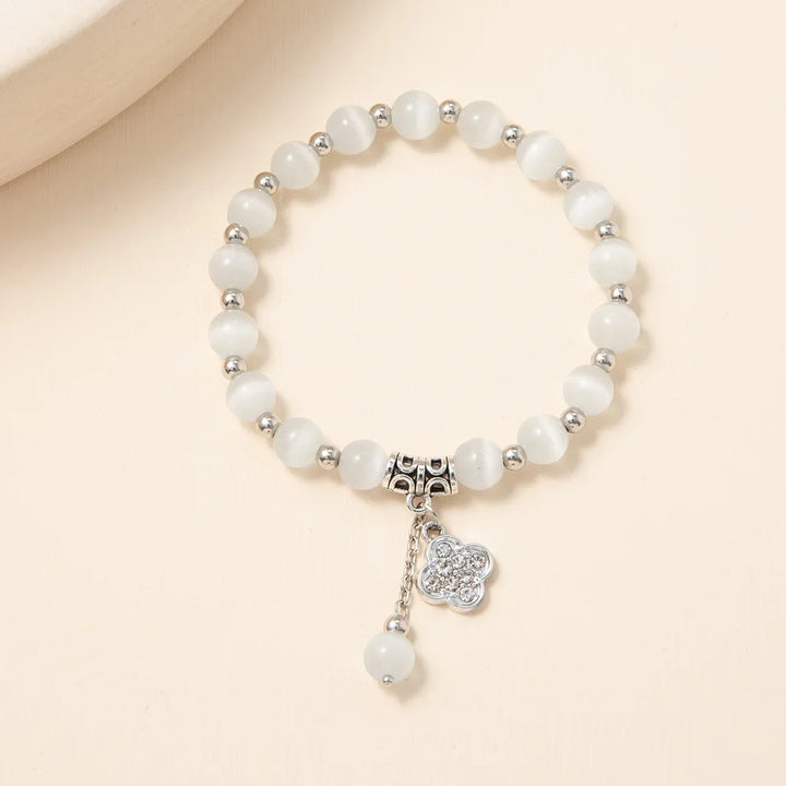 Women's Crystal Opal Pearl Clover Luxury Bracelet