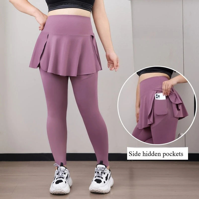 High Stretch Seamless Plus Size Yoga Skirt Pants