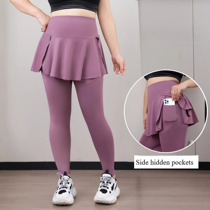 High Stretch Seamless Plus Size Yoga Skirt Pants