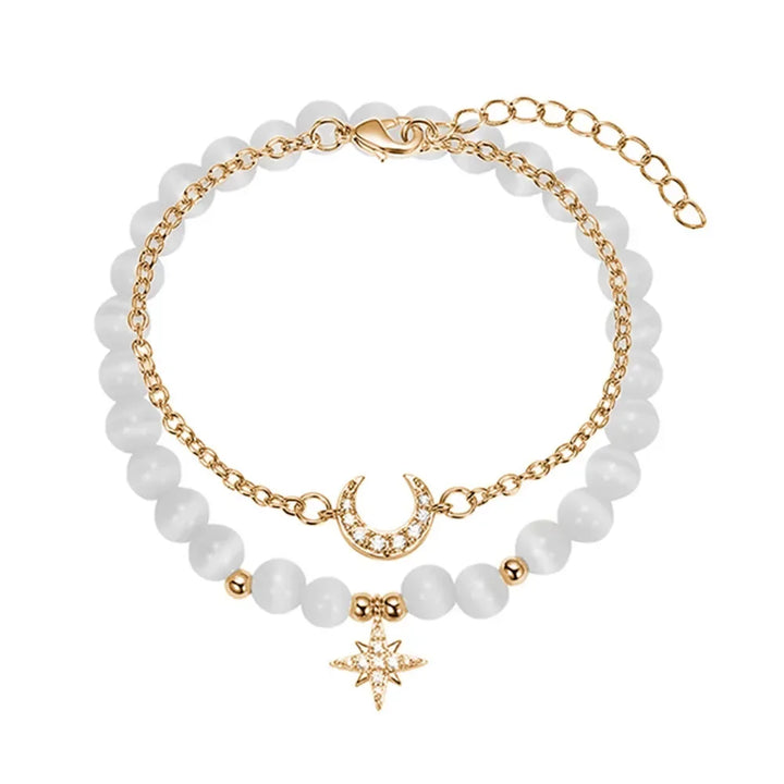 Women's Crystal Opal Pearl Clover Luxury Bracelet