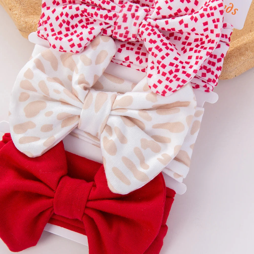3Pcs Bow Headbands Set – Stripes, Dots, Floral - Flossy Mom