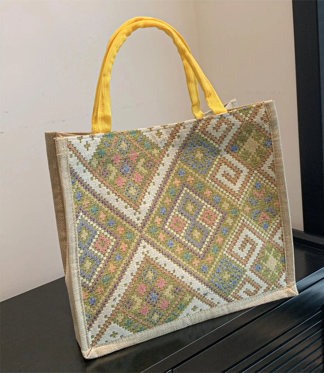 Boho Linen Tote — Floral Print, Multi-Use Carry-All bags