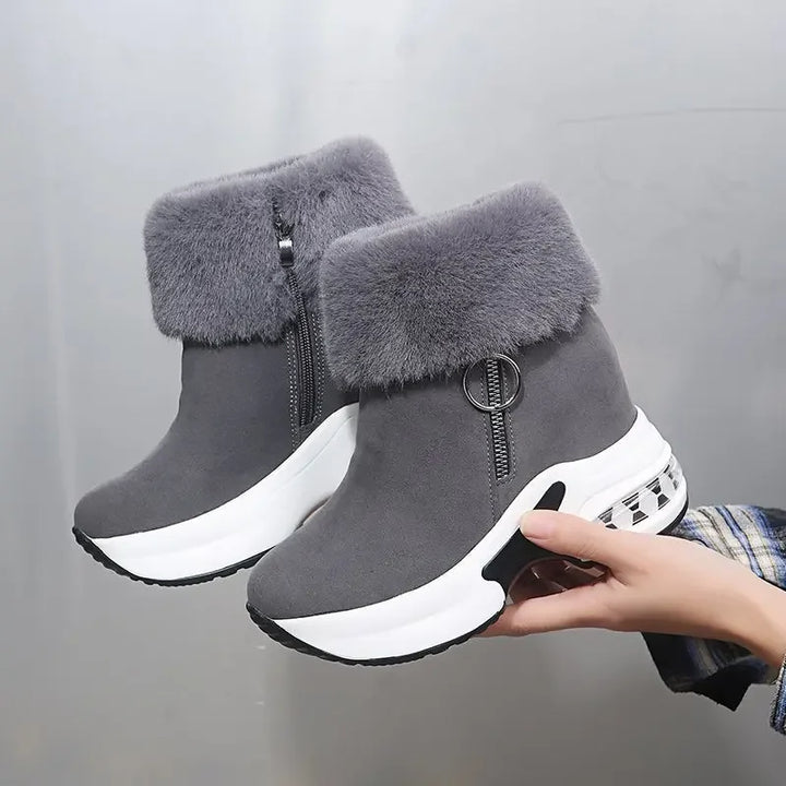Women's Warm Plush-Lined Platform Zipper Winter Boots | 2026
