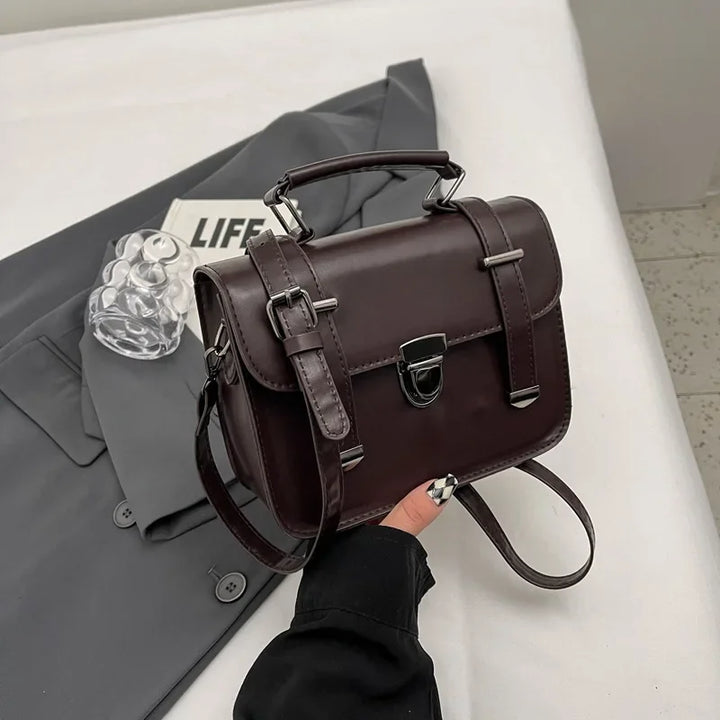 Small Square Metal Lock Buckle PU Lether Handbags - Flossy Mom