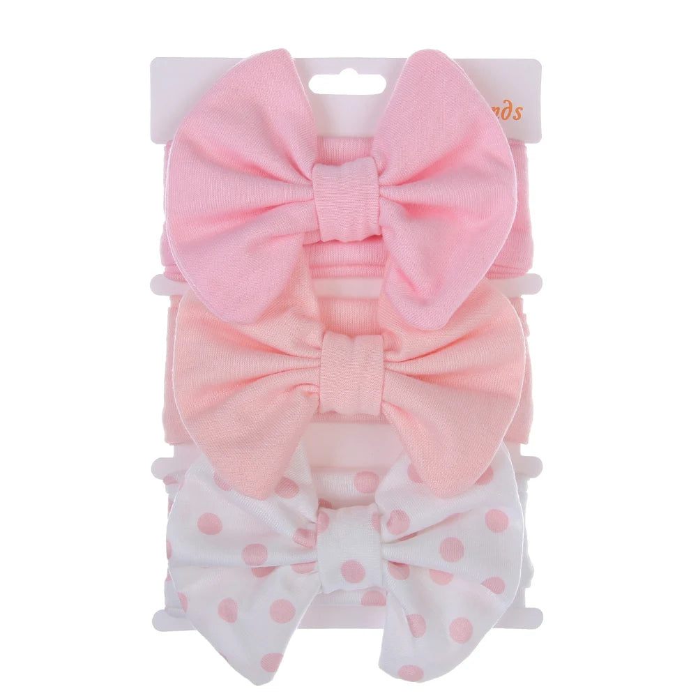 3Pcs Bow Headbands Set – Stripes, Dots, Floral - Flossy Mom