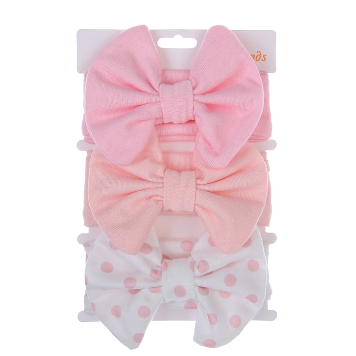 3Pcs Bow Headbands Set – Stripes, Dots, Floral - Flossy Mom