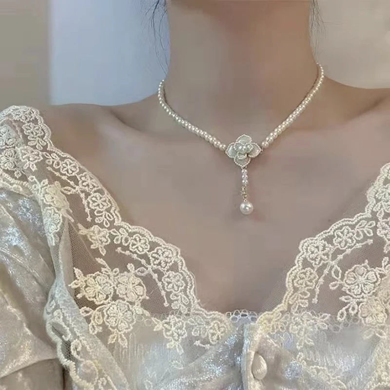 Sweet Elegant Pearl Flower Pendant Jewelry Sets - Flossy Mom