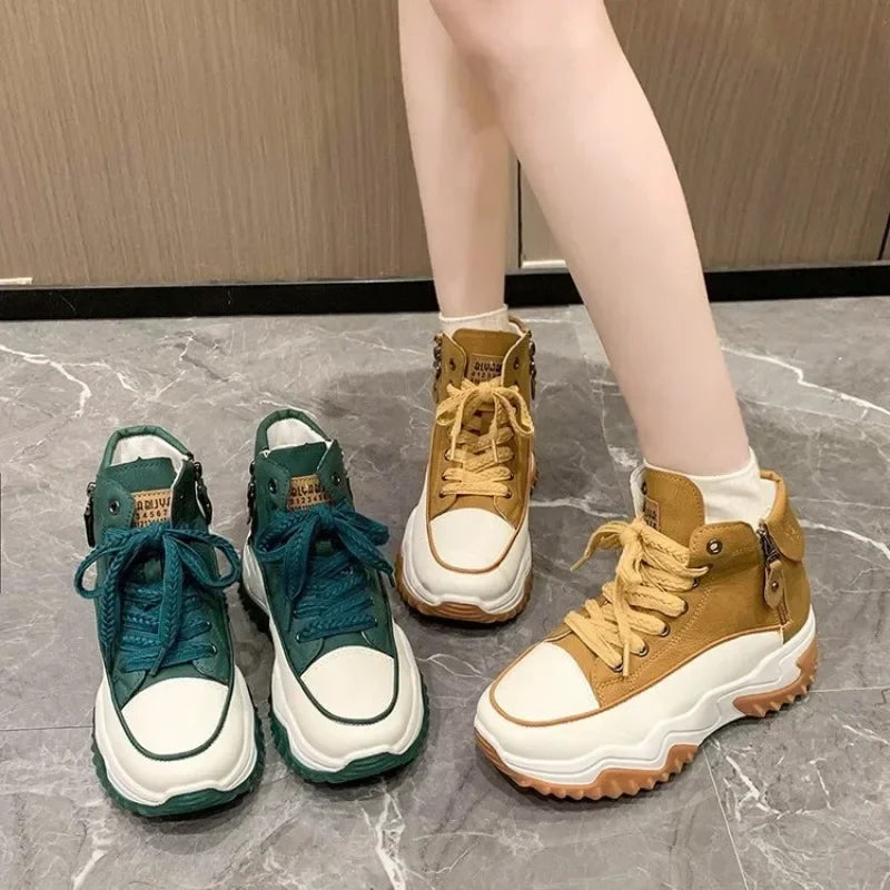 Winter Cozy Side Zip Platform Sneakers - Soft Stylish - Flossy Mom