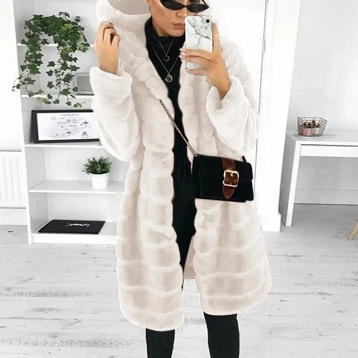 Warm Fluffy Thicken Hooded Faux Mink Fur Coats