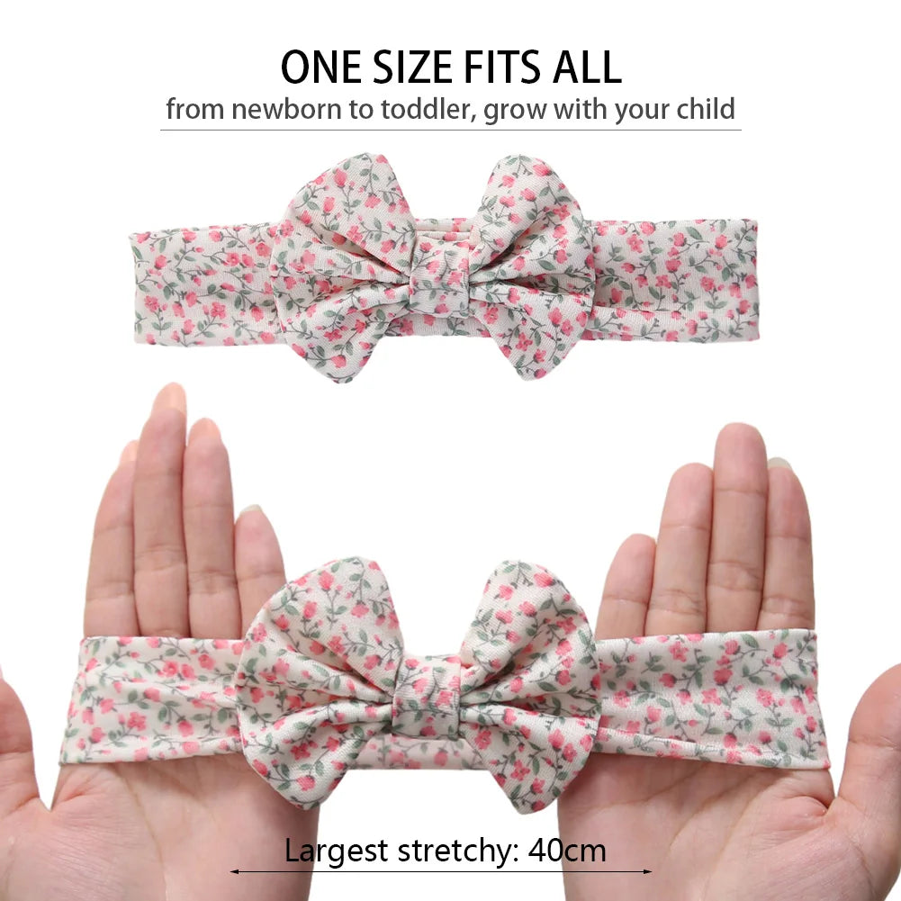 3Pcs Bow Headbands Set – Stripes, Dots, Floral - Flossy Mom