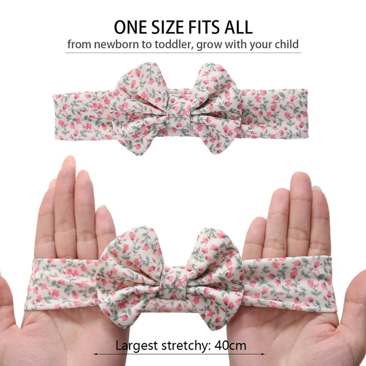 3Pcs Bow Headbands Set – Stripes, Dots, Floral - Flossy Mom